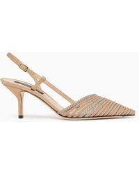 Giorgio Armani - Satin Slingbacks With Passementerie Trim Detail - Lyst