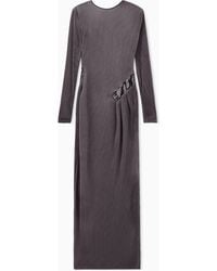 Giorgio Armani - Dress Pleated Jersey With Back V-Neck And Sequin Detail - Lyst