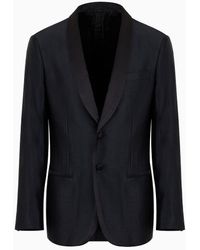 Giorgio Armani - Soho Line Wool And Silk Satin Tuxedo Jacket - Lyst