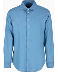 Giorgio Armani - Denim Collection Cotton Denim Shirt - Lyst