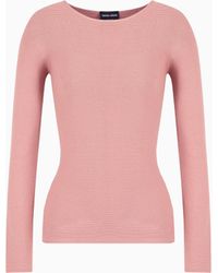 Giorgio Armani - Links-Stitch Viscose Long-Sleeved Jumper - Lyst