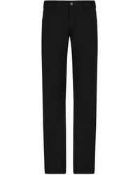 Giorgio Armani - Pantalones Regular Fit De Cinco Bolsillos De Algodón Elástico - Lyst