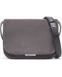 Giorgio Armani - Suede Bag With Flap And Adjustable Strap - Lyst
