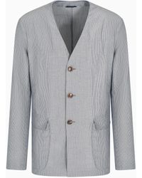 Giorgio Armani - Viscose And Linen Single-Breasted Jacket - Lyst