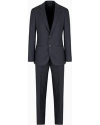 Giorgio Armani - Manhattan Line Virgin-Wool Single-Breasted Suit With A Micro-Check Motif - Lyst