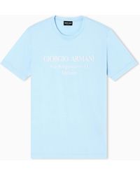 Giorgio Armani - Camiseta De Cuello Redondo Borgonuovo 11 En Punto De Algodón Pima - Lyst
