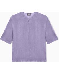 Giorgio Armani - Short-Sleeved Cupro Shirt - Lyst