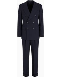 Giorgio Armani - Virgin Wool And Cashmere Double-Breasted Royal Line Suit - Lyst