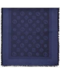 Giorgio Armani - Monogram Jacquard Virgin-Wool And Silk Stole - Lyst