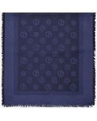 Giorgio Armani - Étole En Laine Vierge Et Soie Jacquard Monogramme - Lyst