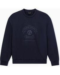 Giorgio Armani - Double-Jersey Crew-Neck Sweatshirt With Logo - Lyst