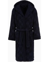 Giorgio Armani - Albornoz En Rizo De Algodón Con Monograma - Lyst