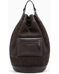 Giorgio Armani - Raffia And Leather Backpack - Lyst