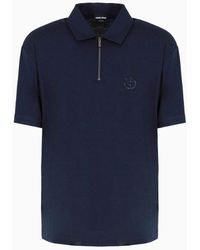 Giorgio Armani - Stretch Lyocell And Silk Jersey Short-sleeved Polo Shirt - Lyst