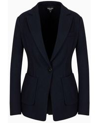 Giorgio Armani - Single-breasted Jacket In Pure Cashmere Jersey - Lyst