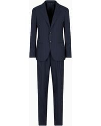 Giorgio Armani - Traje Línea Soho De Abotonadura Sencilla En Lana Virgen Y Cachemir Efecto Denim - Lyst