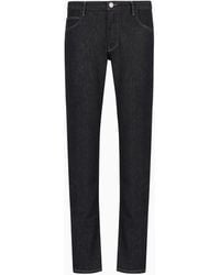 Giorgio Armani - Five-Pocket, Slim-Fit, Stretch Cotton-Denim Trousers - Lyst
