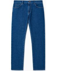 Giorgio Armani - Five-Pocket, Regular-Fit, Stretch-Cotton Denim Trousers - Lyst