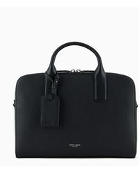 Giorgio Armani - Pebbled Leather Briefcase - Lyst