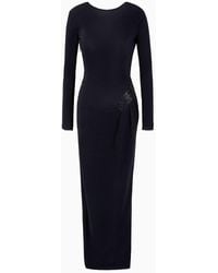 Giorgio Armani - Long Dress In Pleated Stretch Jersey - Lyst