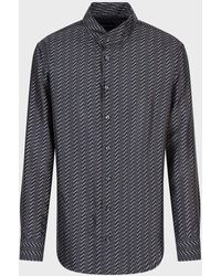 Giorgio Armani Silk Shirt With Geometric Print - Multicolour