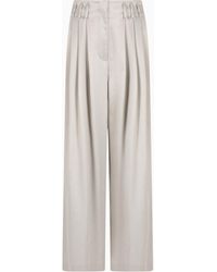 Giorgio Armani - Wide-Leg Viscose And Cupro Trousers - Lyst