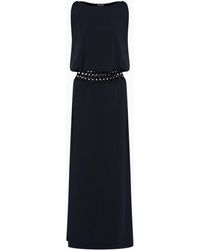 Giorgio Armani - Shiny Long Viscose Jersey Long Dress - Lyst