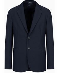 Giorgio Armani - Einreihiges Sakko Aus Geprägtem Funktionsstoff - Lyst