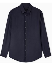 Giorgio Armani - Camisa Regular Fit En Sarga De Cachemir Y Seda - Lyst
