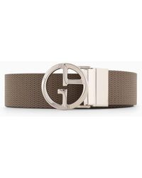 Giorgio Armani - Printed Leather Belt With Logo - Lyst