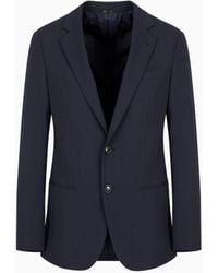 Giorgio Armani - Virgin Single-Breasted Jacket With Peak Lapels - Lyst