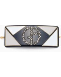 Giorgio Armani - Hair Clip With Crystal Logo - Lyst