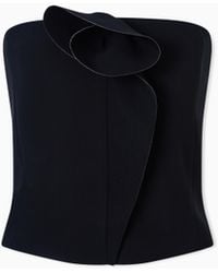 Giorgio Armani - Silk Cady Bustier Top With Rose Detail - Lyst