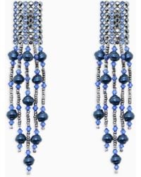 Giorgio Armani - Brass Clip-On Earrings With Beads And Rhinestones - Lyst
