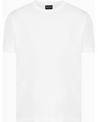 Giorgio Armani - T-shirt A Maniche Corte In Jersey Di Cotone Pima - Lyst
