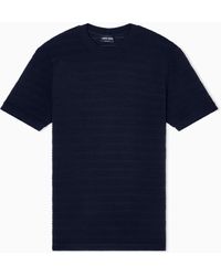 Giorgio Armani - Camiseta De Cuello Redondo En Punto De Lana Con Motivo A Rayas - Lyst