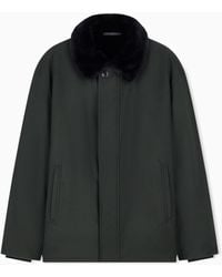 Giorgio Armani - Cashmere Jacket With Shearling Lining And Hidden Zip - Lyst