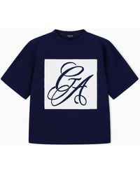 Giorgio Armani - Jersey T-Shirt With Oversized Ga Logo - Lyst