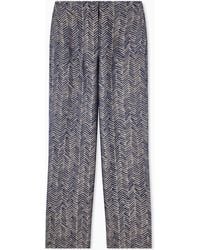 Giorgio Armani - Viscose Trousers With Chevron Jacquard - Lyst