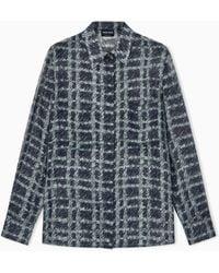 Giorgio Armani - Shirt Regular Fit Check Silk Chiffon With Patch Pockets - Lyst