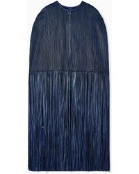 Giorgio Armani - Nappa Leather Cape With Fringes - Lyst