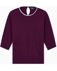 Giorgio Armani - Sweater Sweaters Cashmere Microcrystals Trim Short-Sleeve - Lyst