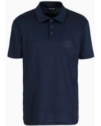 Giorgio Armani - Short-sleeved Polo Shirt In Cotton Interlock - Lyst