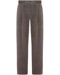 Giorgio Armani - Asv-Hose Aus Baumwoll-Jersey Mit Nadelstreifen Und Einfacher Bügelfalte - Lyst