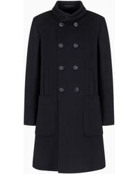 Giorgio Armani - Cashmere Coat With A Double-Breasted Shawl Collar Icon - Lyst