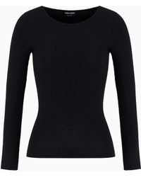 Giorgio Armani - Links-Stitch Viscose Long-Sleeved Jumper - Lyst