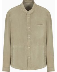 Giorgio Armani - Suede-Lambskin Shirt Jacket - Lyst