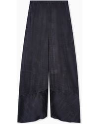Giorgio Armani - Viscose Jacquard Jersey Wide-Leg Trousers - Lyst