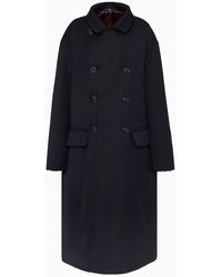Giorgio Armani - Double-breasted Padded Coat In Virgin Wool - Lyst