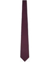 Giorgio Armani - Silk Tie With Herringbone Pattern - Lyst